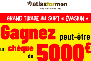 jeu concours Atlas for men Evasion