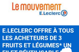 filet réutilisable offert chez Leclerc