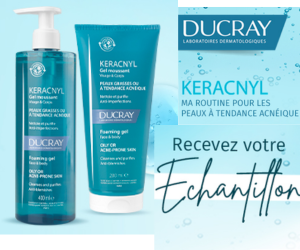 un gel moussant Keracnyl de Ducray