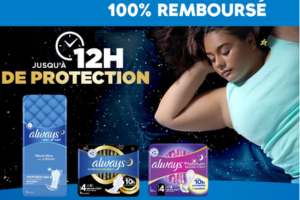 Remboursement à 100 % sur vos serviettes Night Always