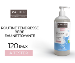 eau nettoyante routine Tendresse Bébé de Cattier