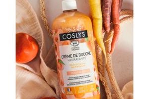 crème de douche hydratante pêche et carotte bio de Coslys