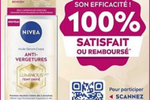Bon plan votre huile-sérum corps anti-vergétures Luminous 630 Nivea 100 remboursé