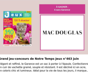 Notre Temps un sac Garance de Mac Douglas