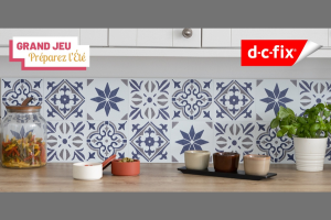 un lot de 4 packs de 6 dalles murales D-C-FIX