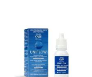 flacon de gouttes occulaires Uniflow d’Eye Care Cosmetics