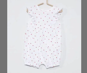 barboteuse courte à imprimé blanc de Kiabi